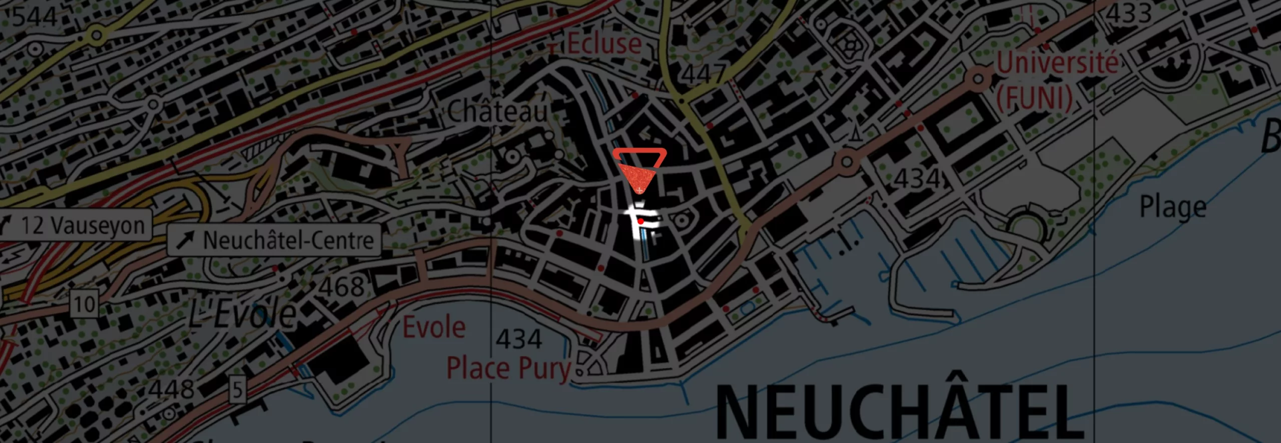 Map showing the address of the Swiss Attention Center